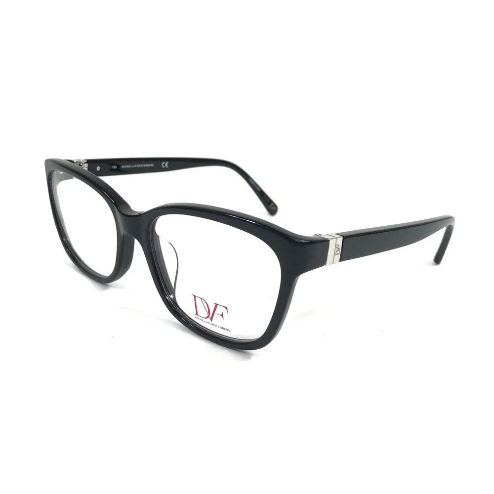 Diane Von Furstenberg Eyeglasses Frames DVF5074 001 Shiny Black Square 52-17-130